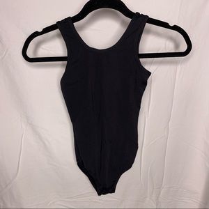 Plain black dance leotard